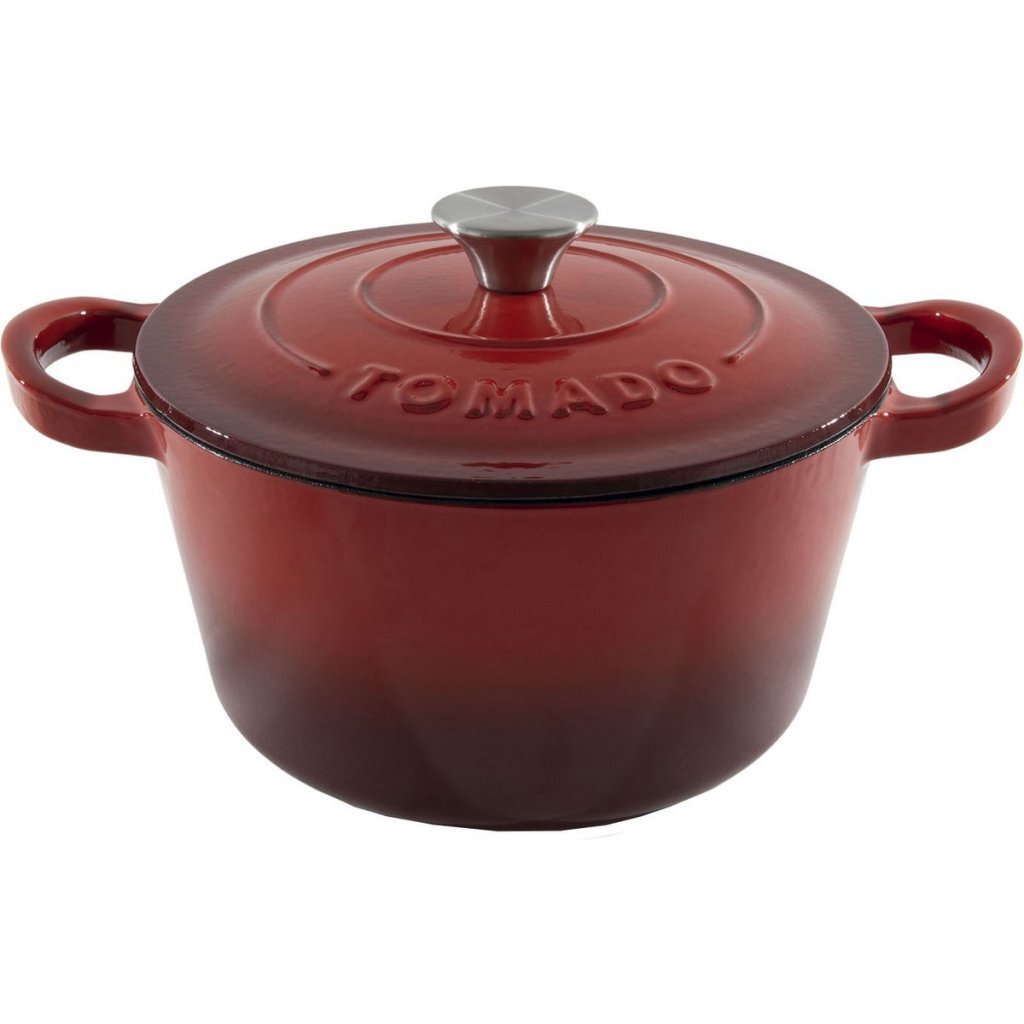 Tomado Cast Iron Casserole - 24 cm - Red - Enameled