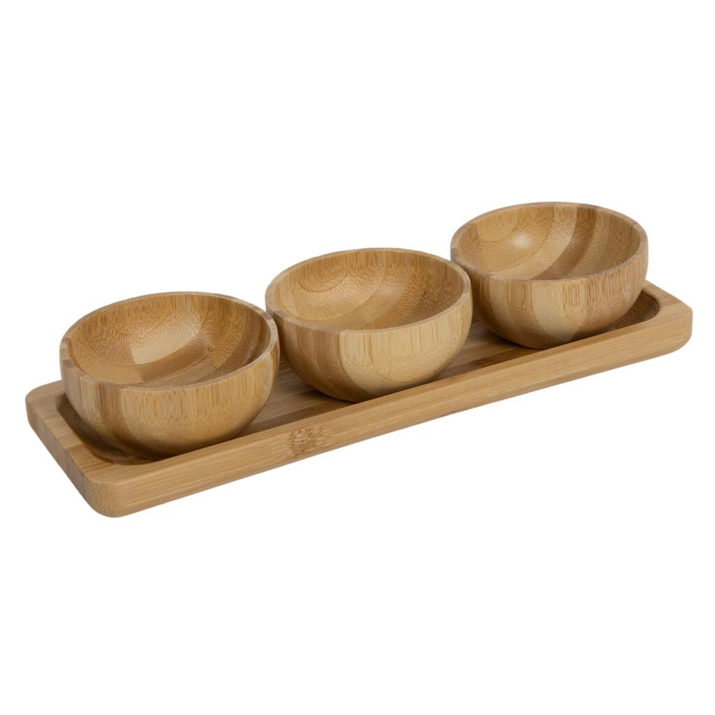 Bamboo Tapas Set 4-Piece 21x7x4.4 cm