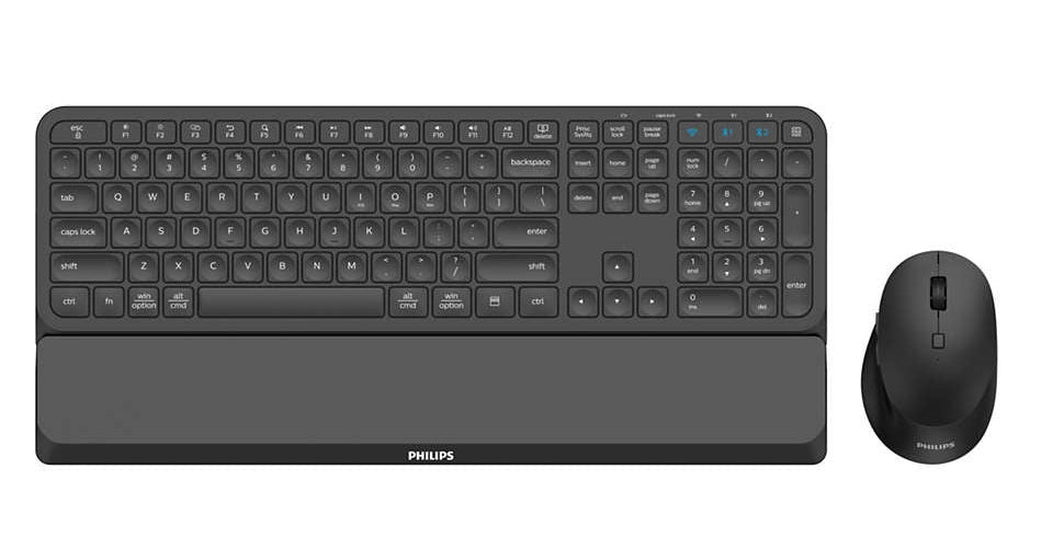 Philips Desktop SPT6607B Kabellose Tastatur-Maus-Kombination Slim Black (SPT6607B/26) afbeelding 1