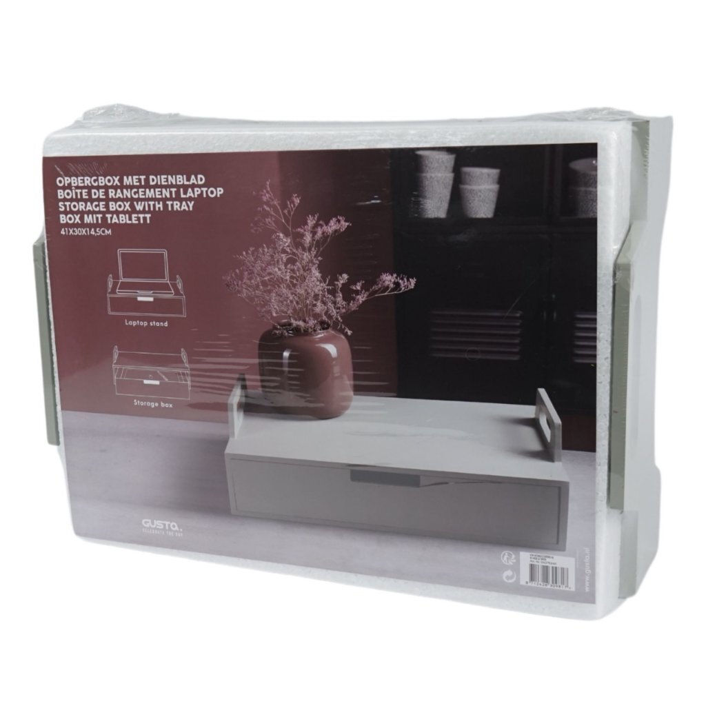 Gusta Wooden Laptop Table 41x30x14.5 cm Green-grey