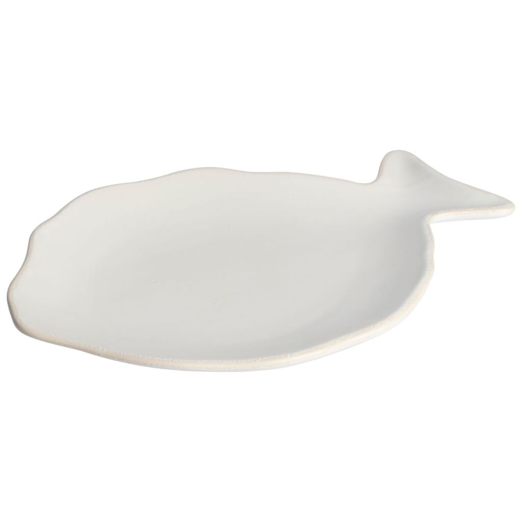 Gusta Earthenware Fish Plate 21.5x15.2 cm White
