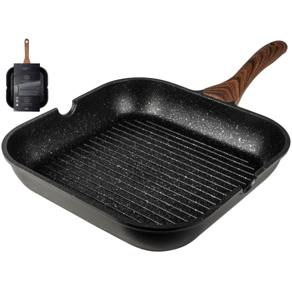 Gusta Granito Fuerte Stone Grill Pan 28 cm Black/Brown