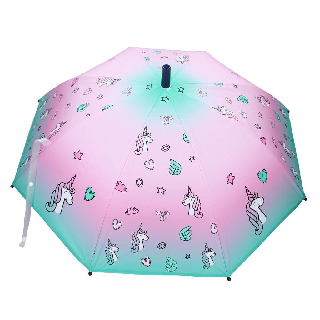 Unicorn Umbrella 24 inches Pink/Blue - Kid's Stick Umbrella