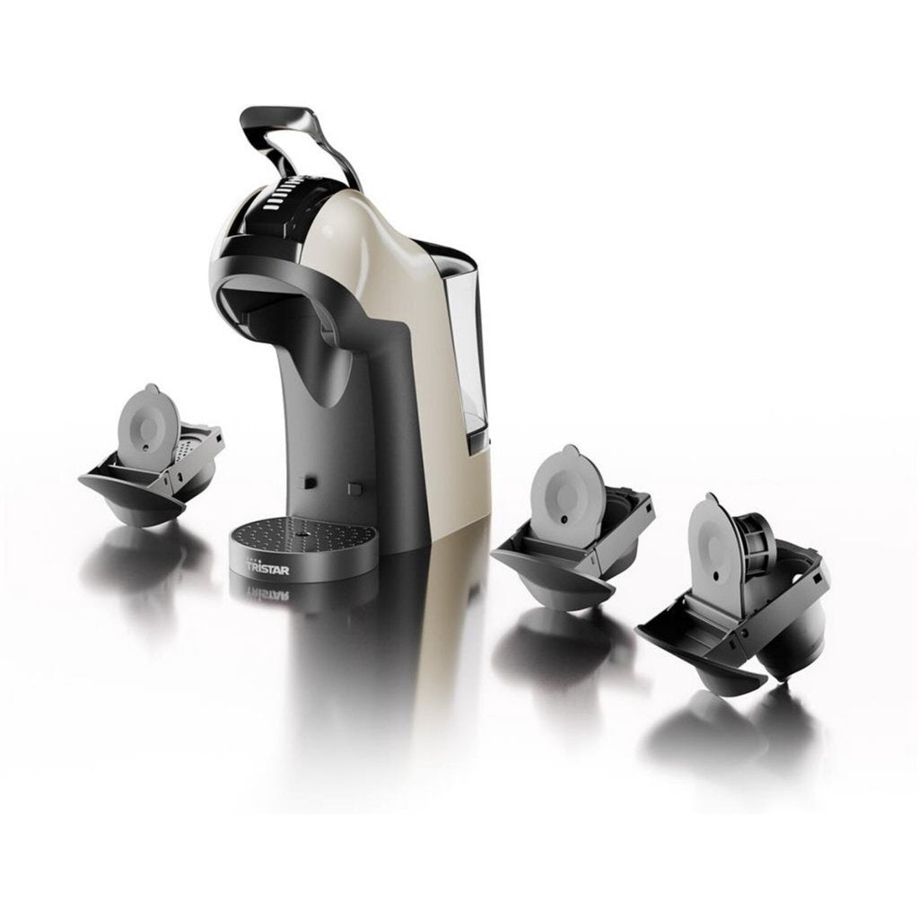 Tristar CM-2301 Coffee Capsule Machine Cream/Black - Compatible with Nespresso, Dolce Gusto