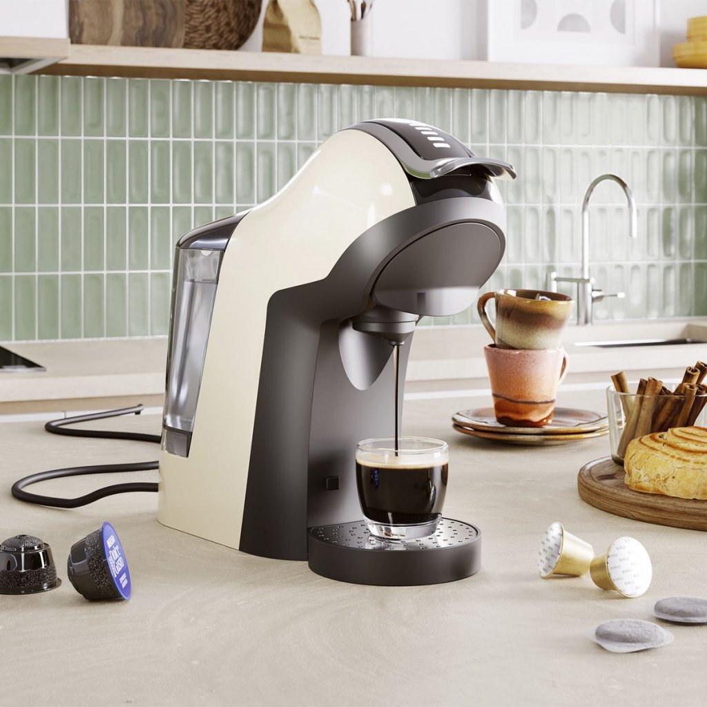 Tristar CM-2301 Coffee Capsule Machine Cream/Black - Compatible with Nespresso, Dolce Gusto