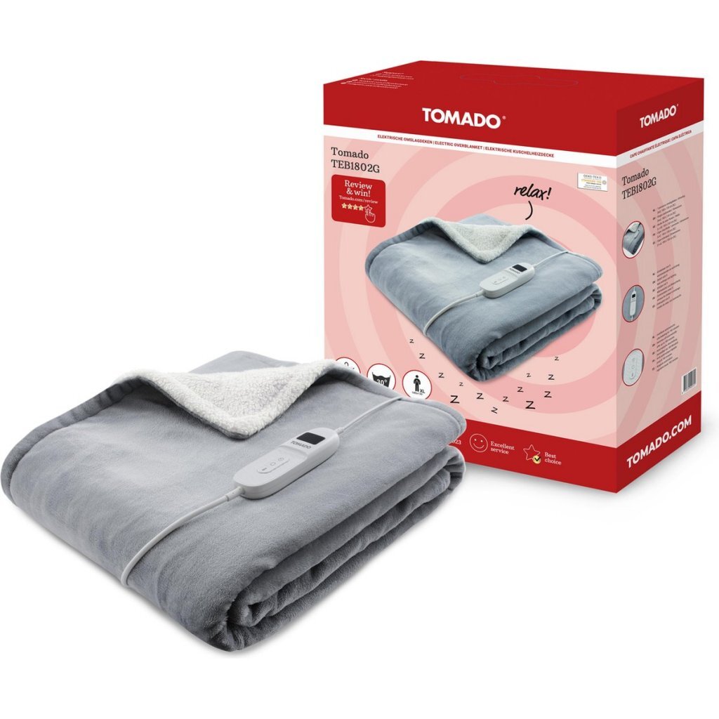 Tomado Electric Top Blanket 180x130 cm Grey/White