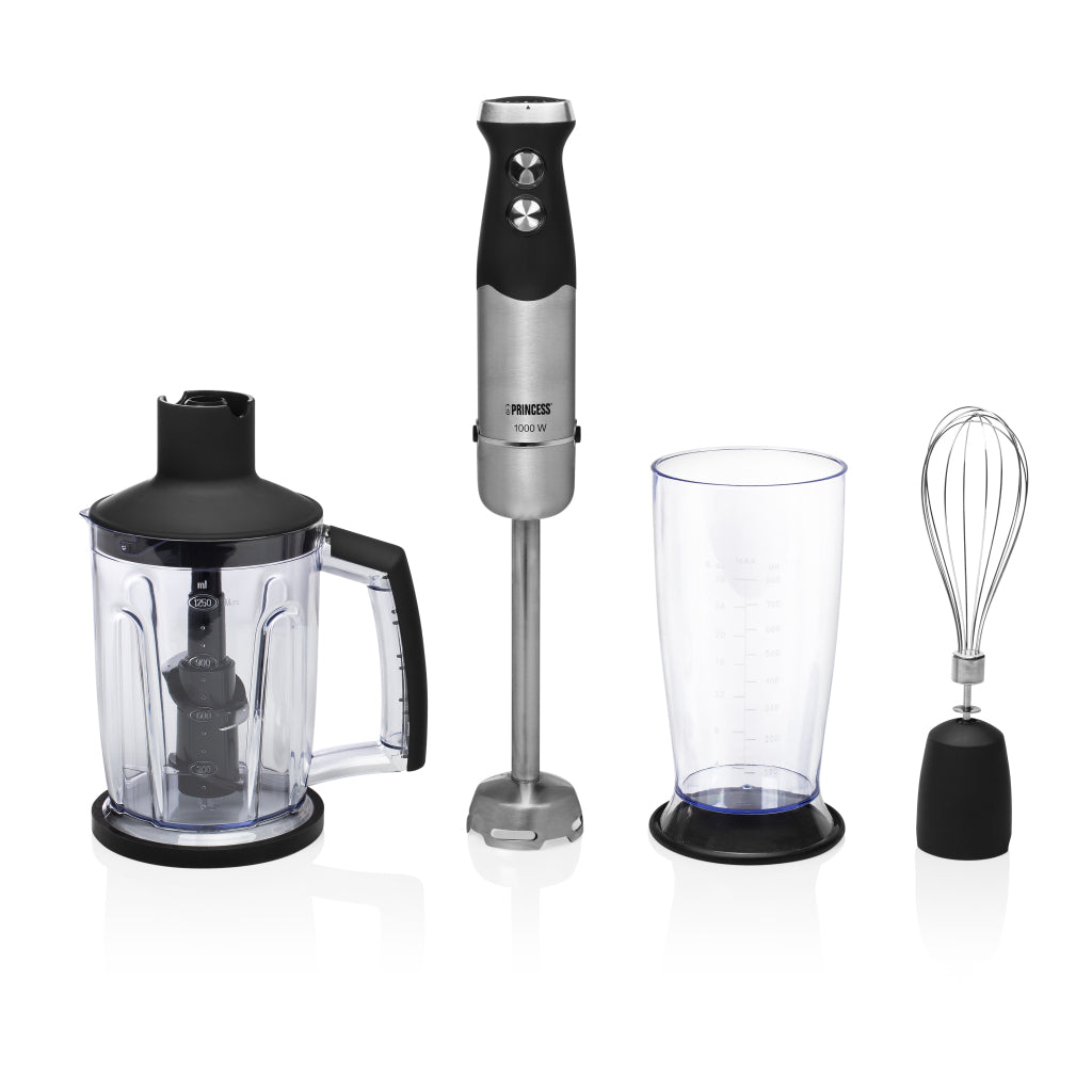 Princess 221221 Hand Blender Set Black/Stainless Steel
