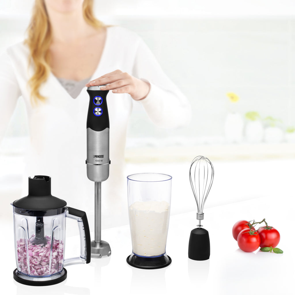 Princess 221221 Hand Blender Set Black/Stainless Steel