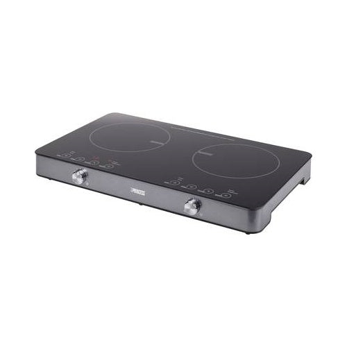 Princess 303011 Induktionskochplatte - Schwarz - Silber - Arbeitsplatte - 58 cm - Zonen-Induktionskochfeld - Glas - 2 Zone(n) (01.303011.01.001) afbeelding 1