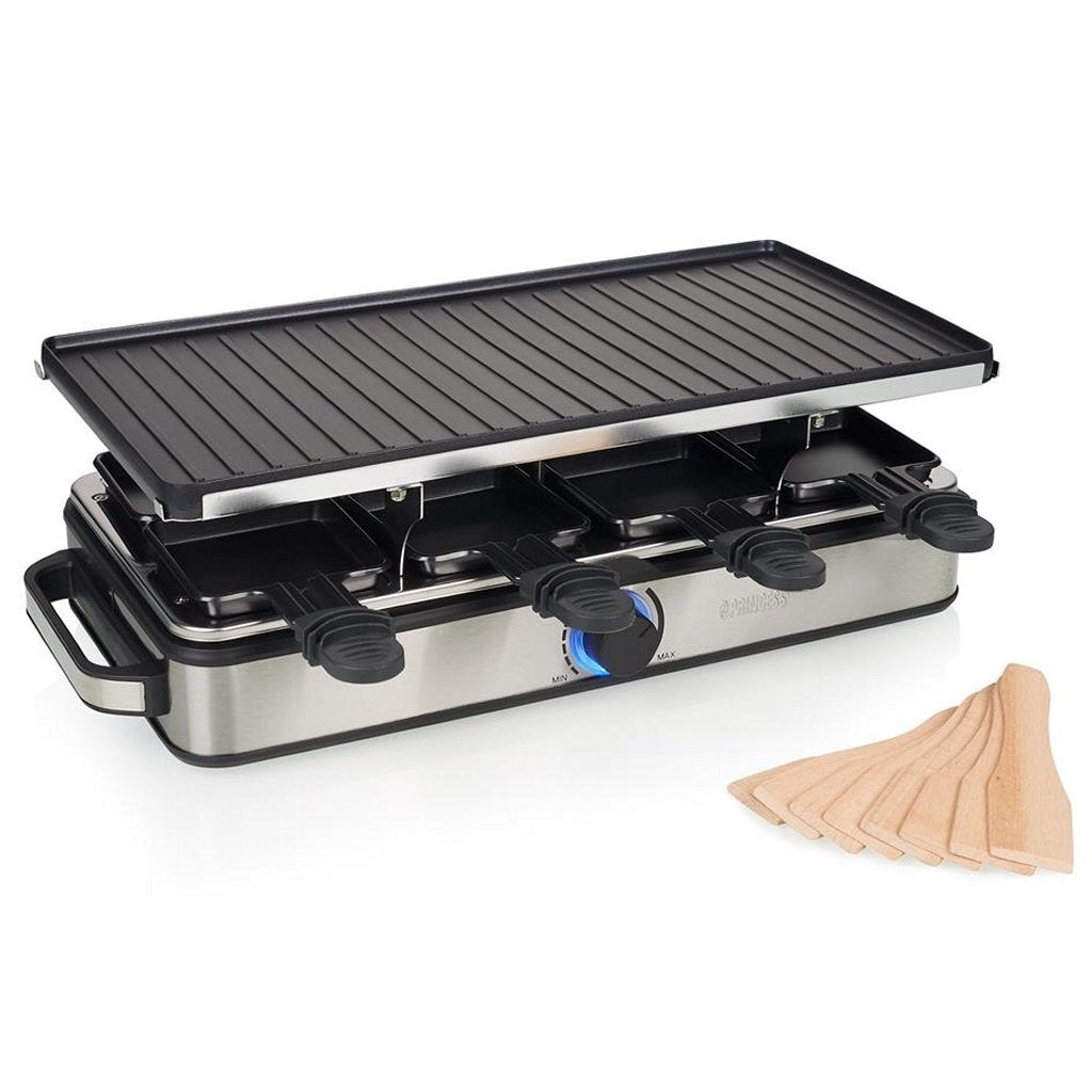 Princess 162645 Raclette 8 Grill Deluxe Black/Stainless Steel