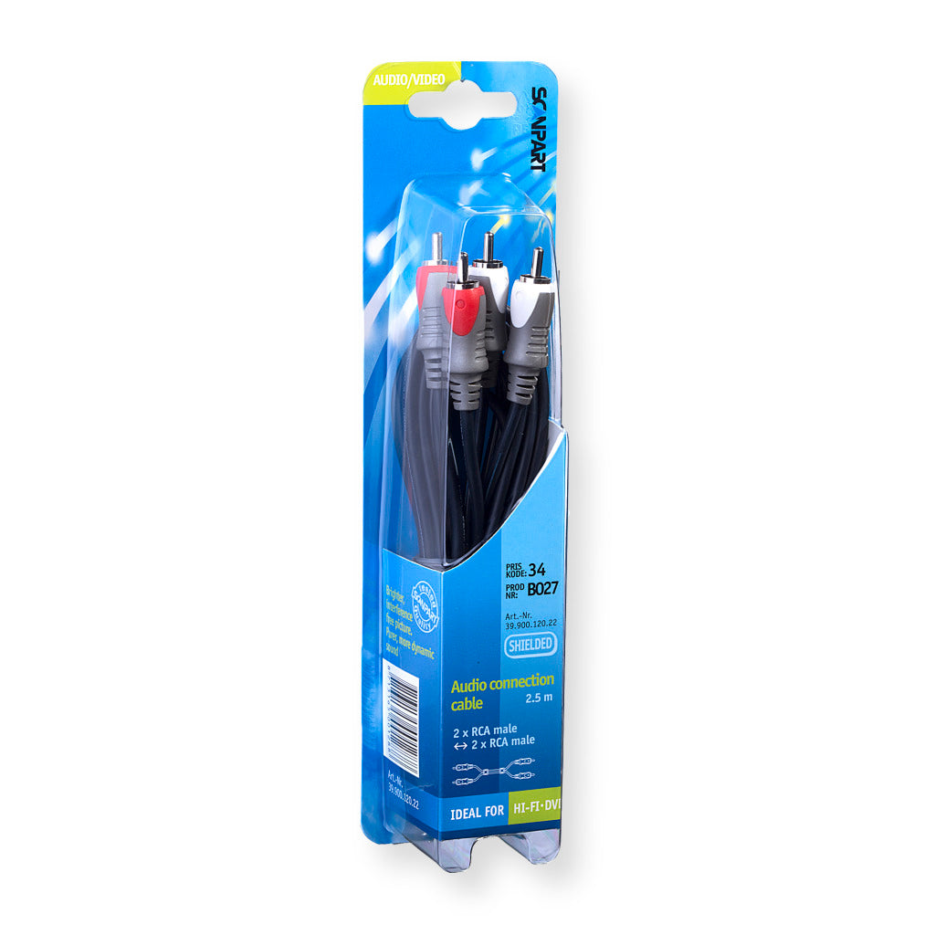 Scanpart Connection Cable 2 RCA (m)-(m) 2.5 m