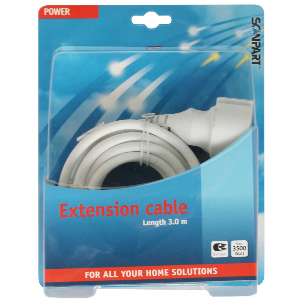 Scanpart Extension Cord Ra 3x1.5 mm 3 m 3 x 1.5 mm² White 3x1.5mm
