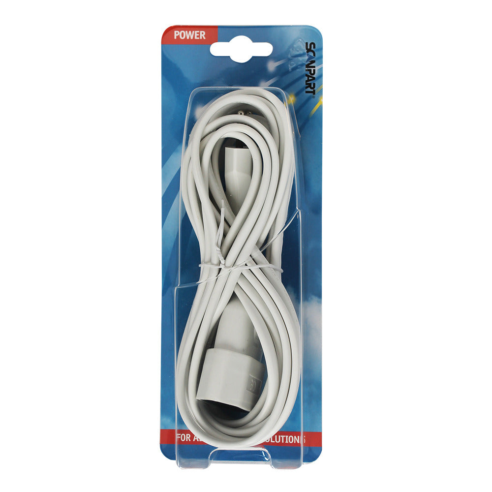 Scanpart Euro Extension Cord 5.0 m 2 x 0.75 mm² 600W CE Approved White