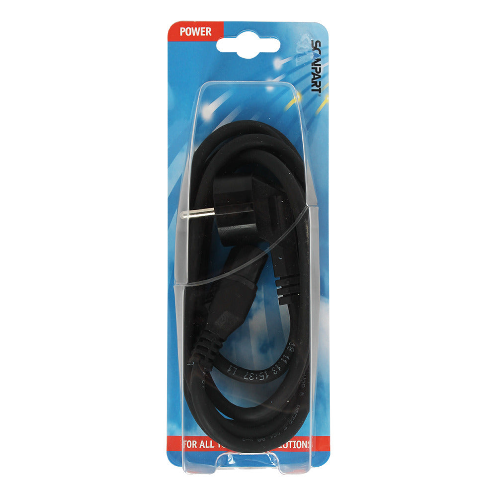 Scanpart Appliance Cord Heat Resistant 120°C 2.0 m 3 x 1.0 mm² Black