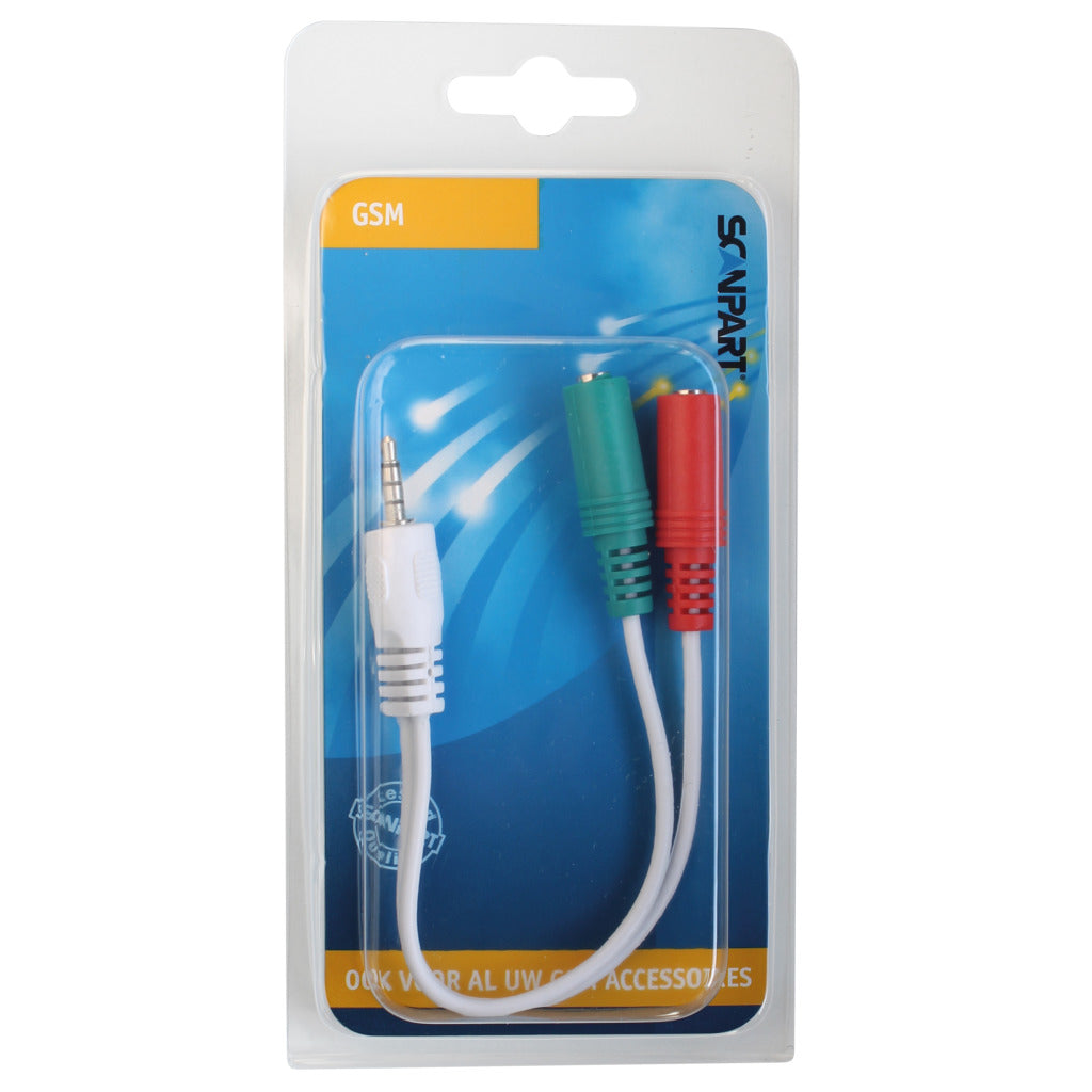 Scanpart Adapter Cable 4-Pin Jack to Mic and Stereo 0.2 m