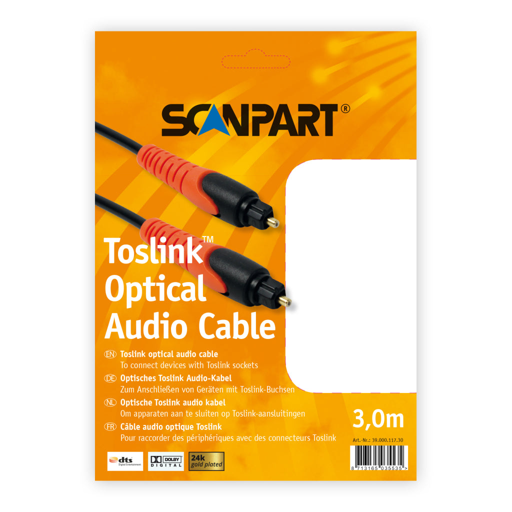 Scanpart Toslink Optical Cable 3.0 m - ODT Plug