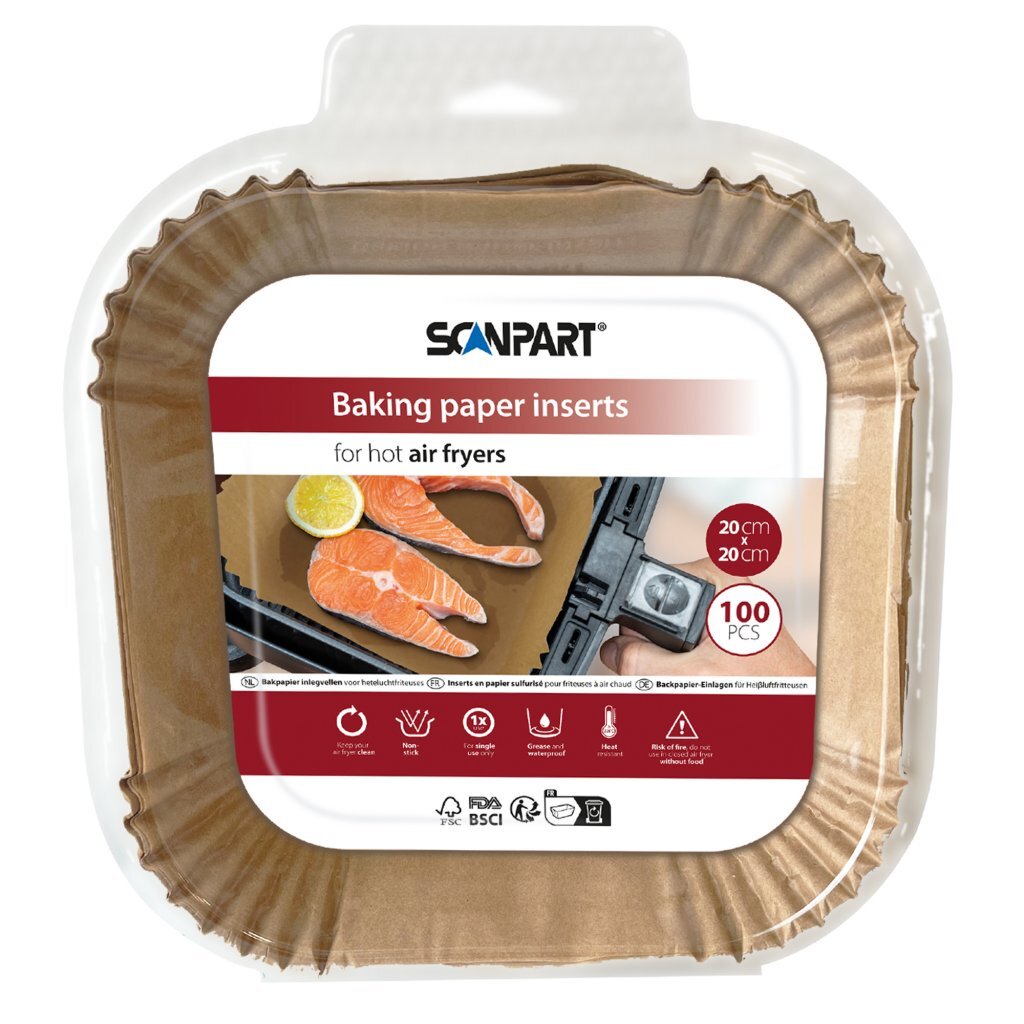 Scanpart Airfryer Paper 20x20 cm 100 Pieces