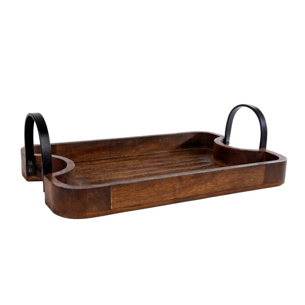 Mango Wooden Serving Tray 40x25x6.5 cm Brown