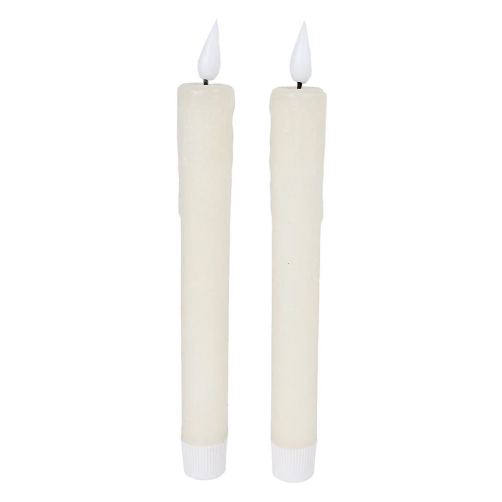 LED Candles with Remote Control 2 Pieces Ivory