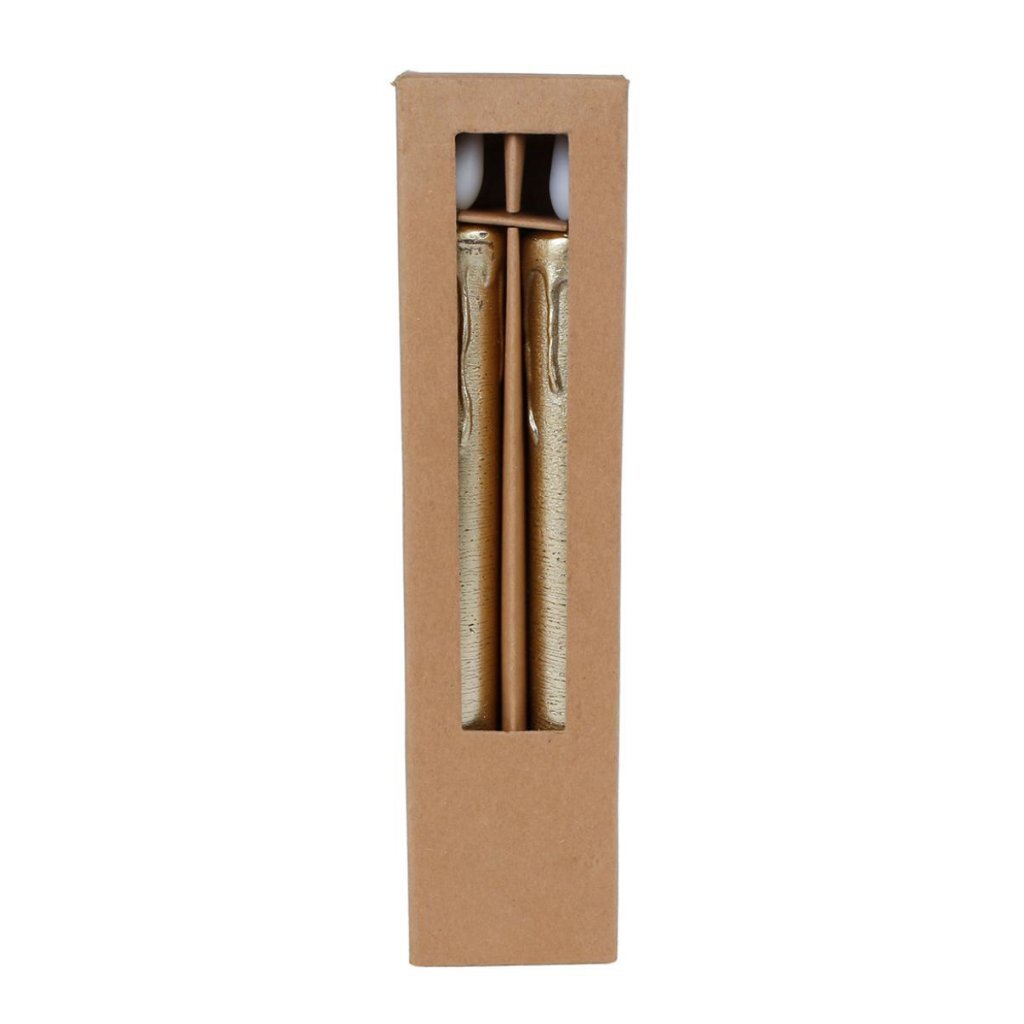 LED Candles + Remote Control 2 Pieces Gold
