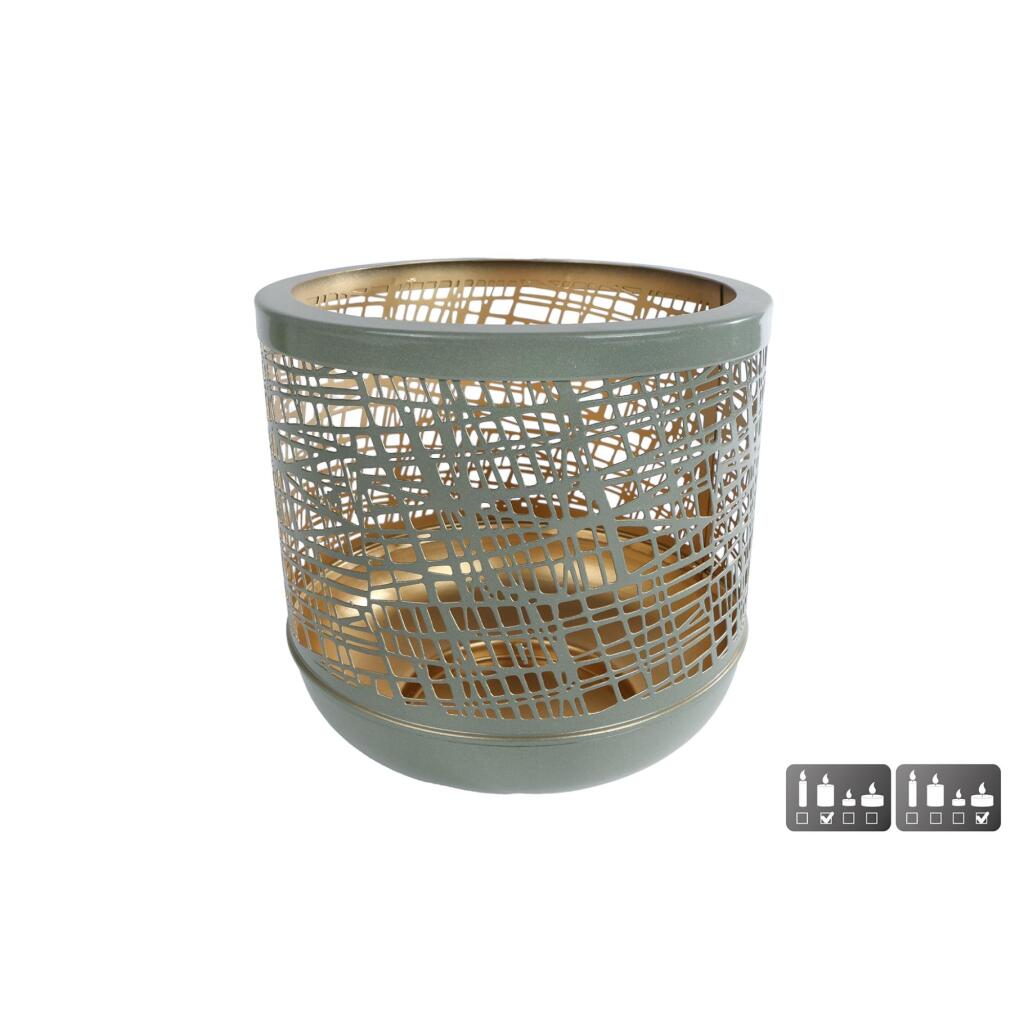 Metal Lantern Heidi 19x19 cm Sage/Gold