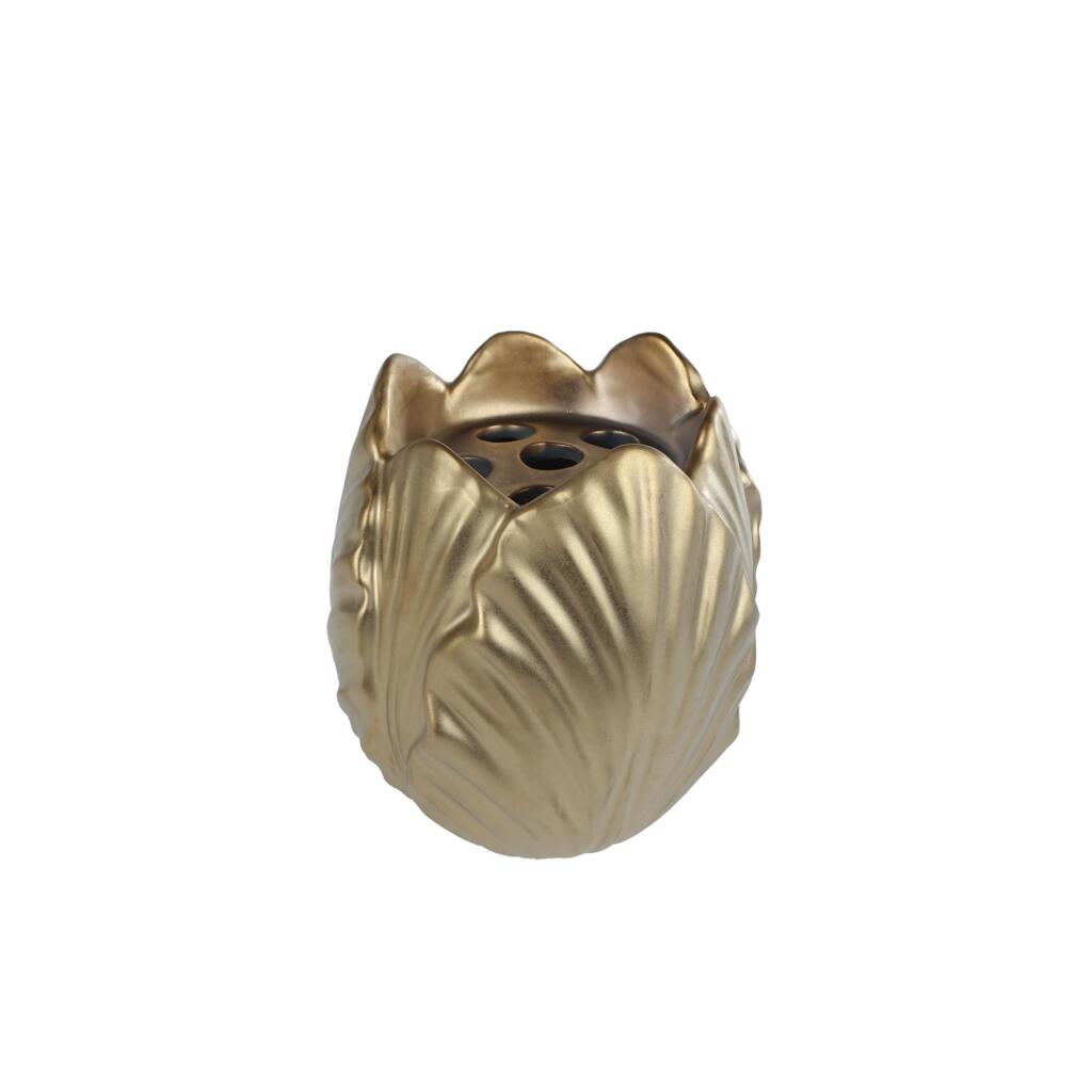 Earthenware Vase Tulip 15x15x16.4 cm Matte Gold