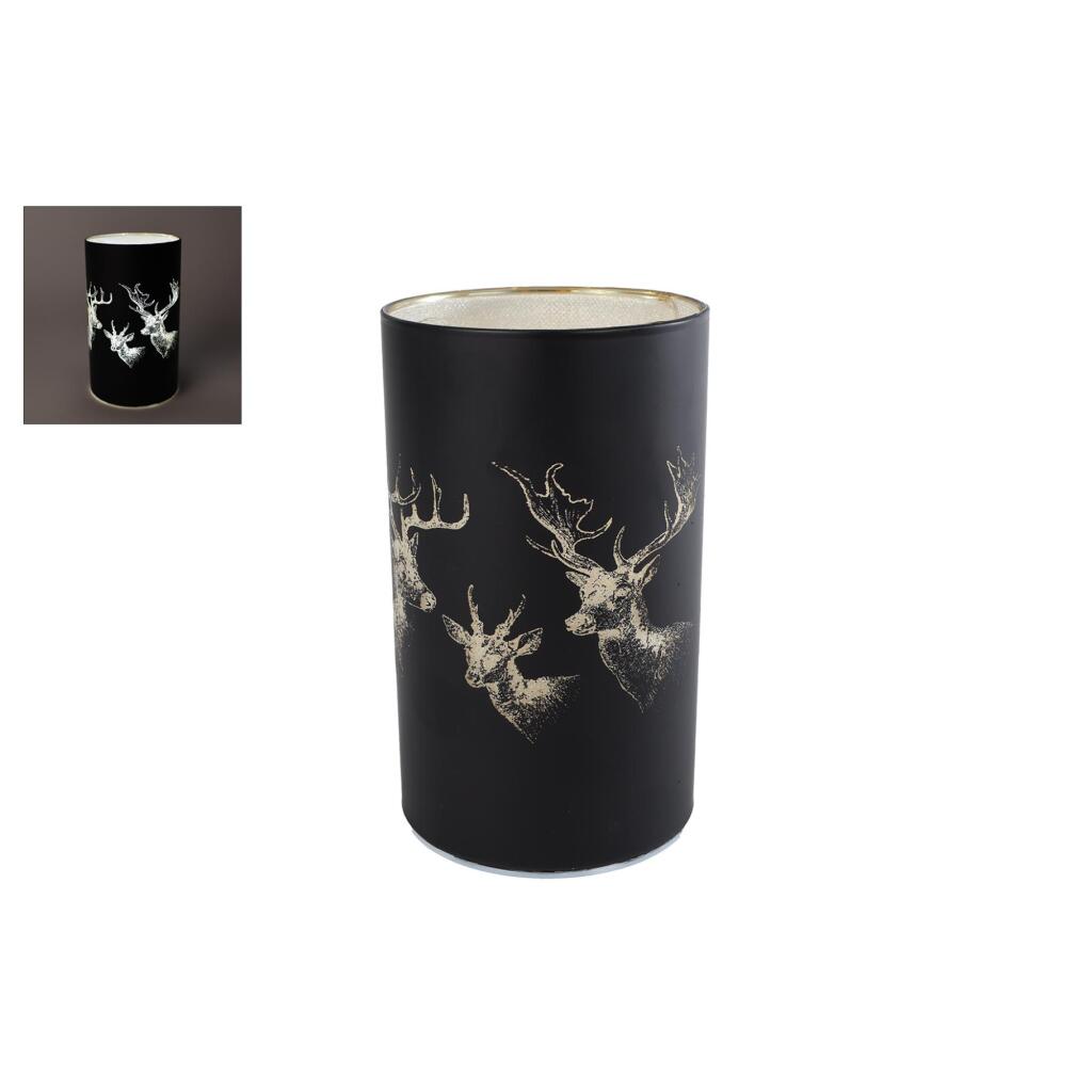 LED Mood Lighting Deer 9x15 cm Matte Black/Glass