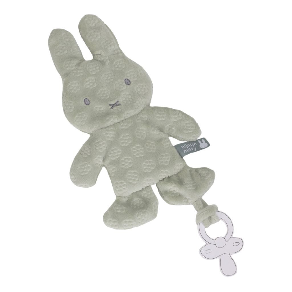 Miffy Fluffy Pacifier Cloth Green