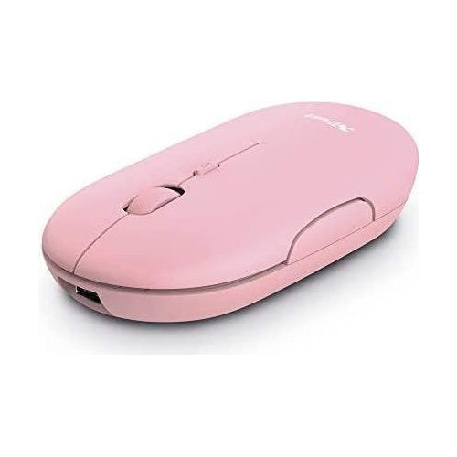 Trust Puck - Maus - rechts- und linkshändig - optisch - 4 Tasten - kabellos - Bluetooth, 2,4 GHz - kabelloser Empfänger (USB) - pink (24125) afbeelding 1