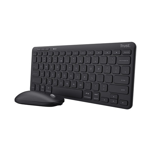 Trust Lyra - Tastatur-und-Maus-Set - Multi-Device - kabellos - Bluetooth, 2,4 GHz - QWERTZ - Deutsch - Schwarz (24845) afbeelding 1