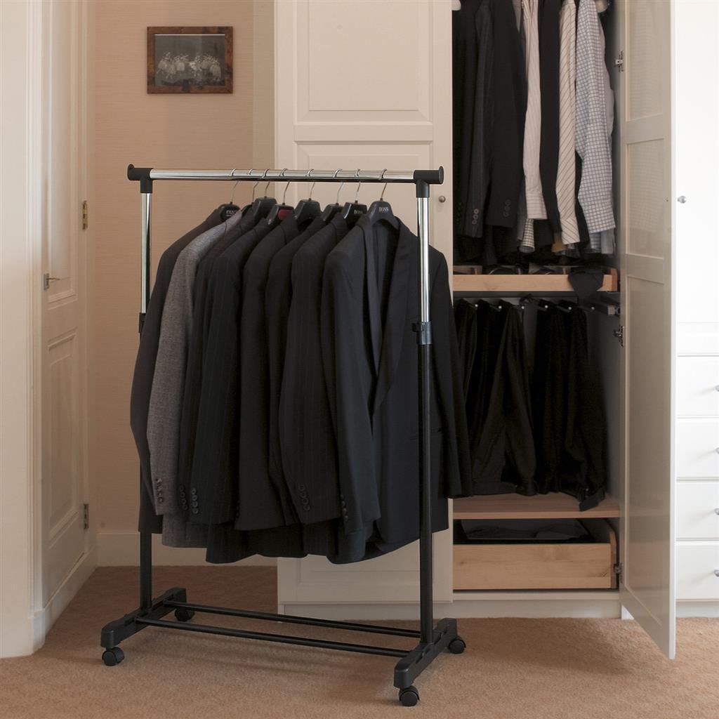 V-Part Clothes Rack 84x170x43 cm - Black - Height Adjustable