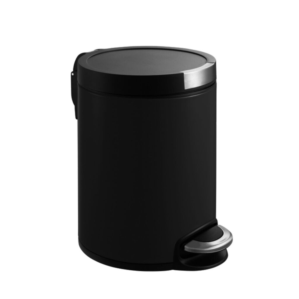 EKO Vepa Bins Artistic Pedal Bin 5 L Black/Stainless Steel