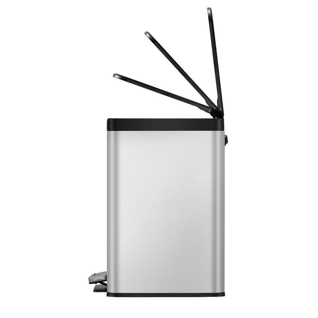 EKO Essential Recycling Pedal Bin 3x9L Stainless Steel