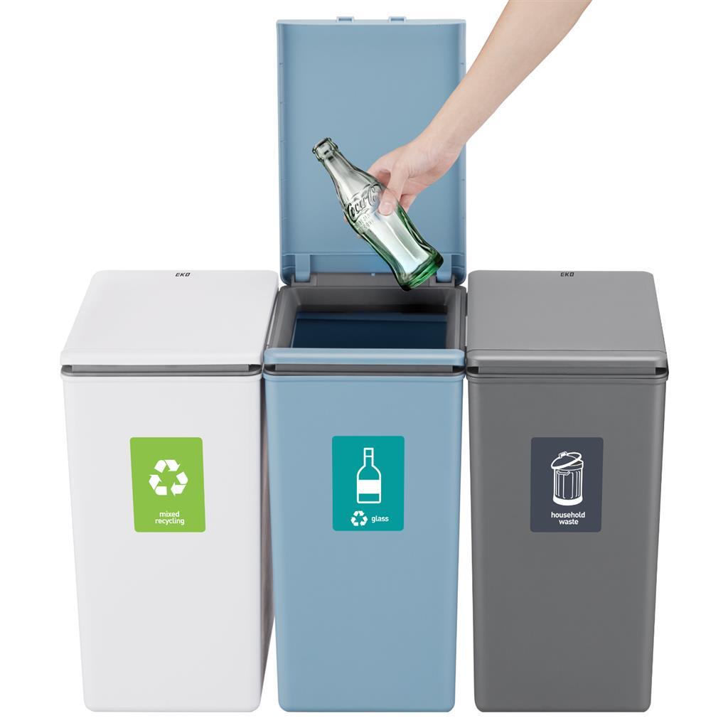 EKO Morandi Touch Trash Can 20 L White