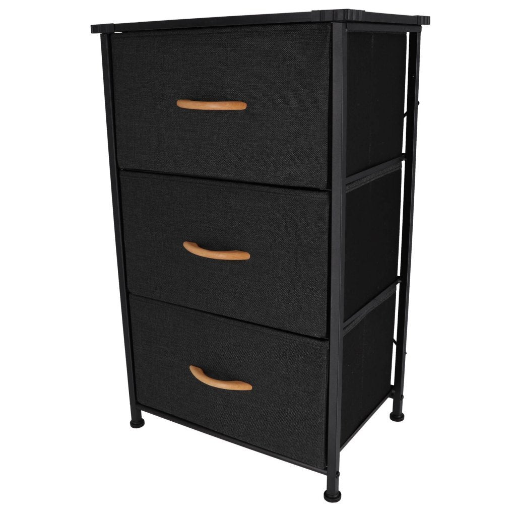 Folding Cabinet with 3 Drawers and Iron Frame 45x30x73 cm Black