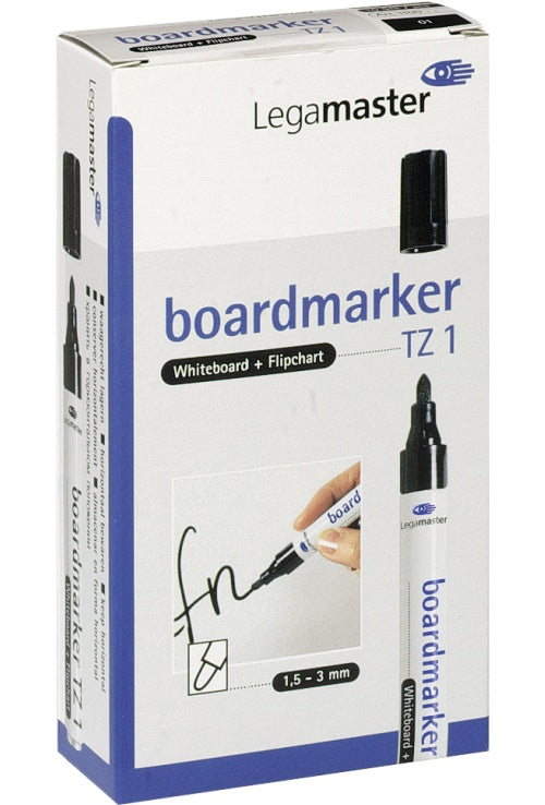 Legamaster TZ1 Boardmarker schwarz - 10 Stück(e) - Schwarz - Schwarz - Weiß - Aluminium - Rund - 1,5 mm (7-110001) - 8713797026239 - image 1