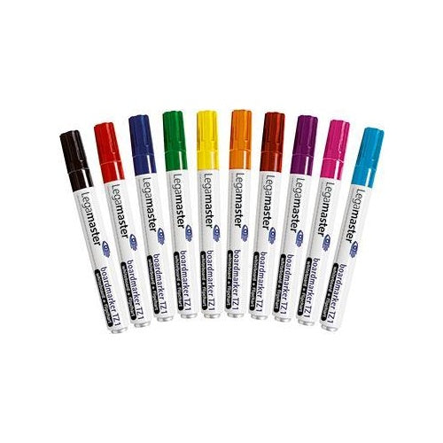 Legamaster TZ1 Boardmarker sortiert 10St. - 10 Stück(e) - Schwarz - Blau - Braun - Grün - Navy - Orange - Pink - Rot - Violett - Gelb - Weiß - 1,5 mm - 3 mm - Deutschland (7-110099) afbeelding 1