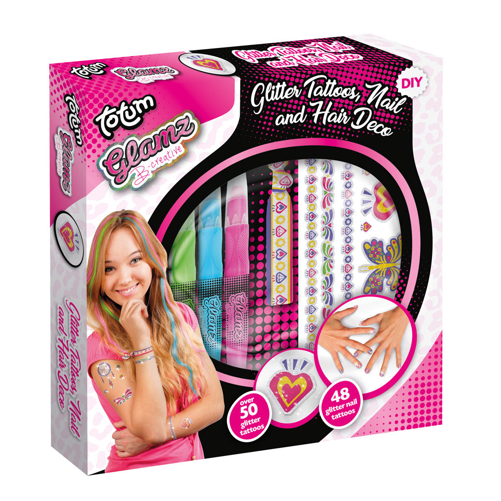 Totum Glamz Glitter Tattoos Nail and Hair Decoration Set