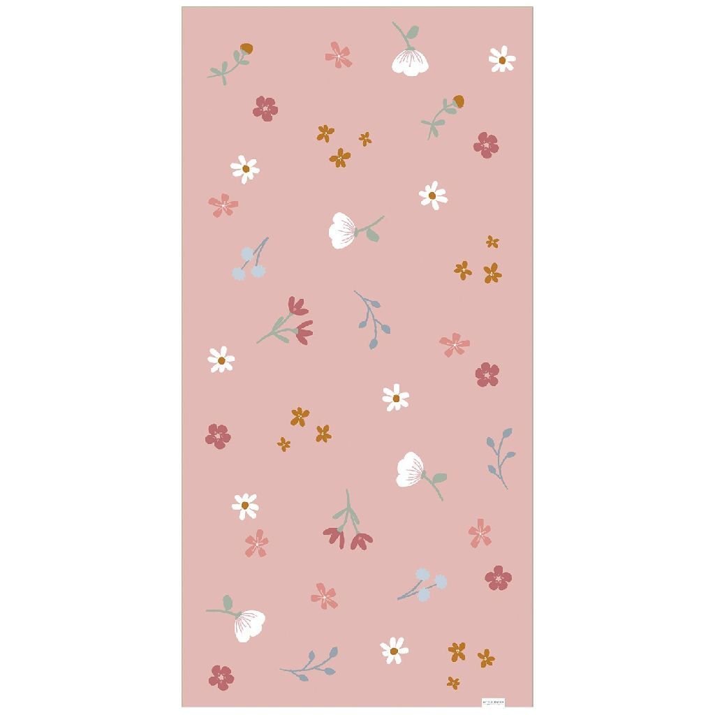 Little Dutch Pink Flowers Beach Towel 60x120 cm Light Pink