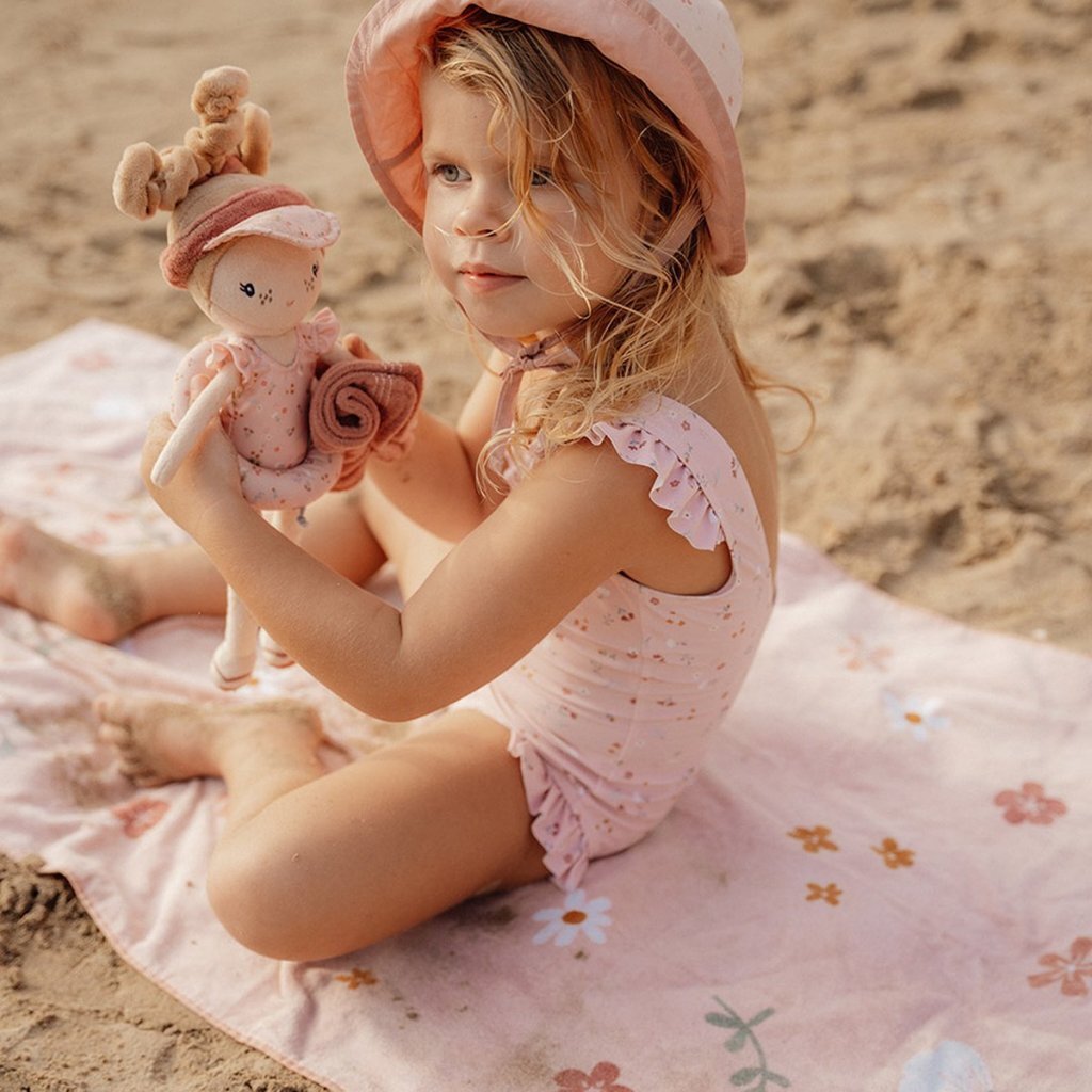 Little Dutch Pink Flowers Beach Towel 60x120 cm Light Pink