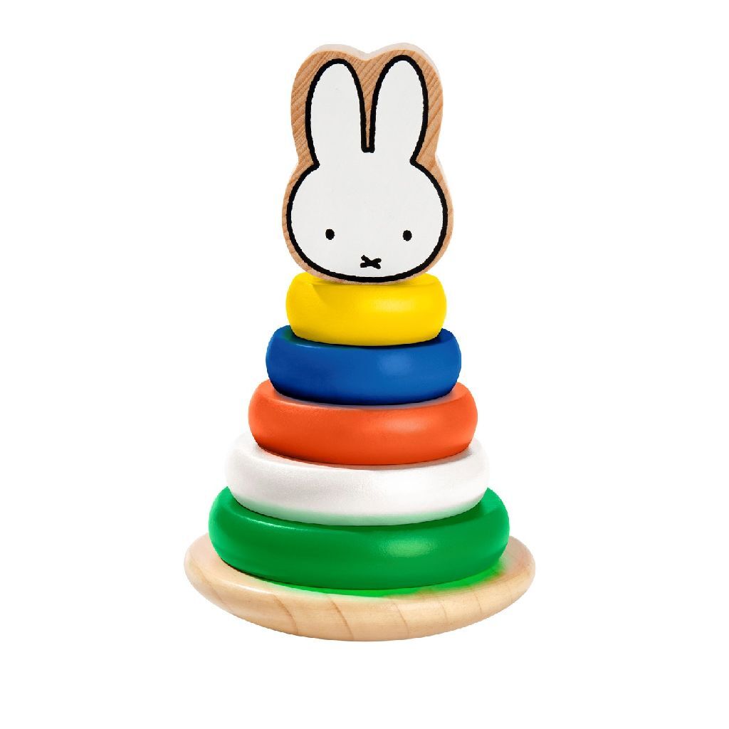 Miffy Wooden Stacking Tower - Develops Fine Motor Skills - Suitable for Ages 1+