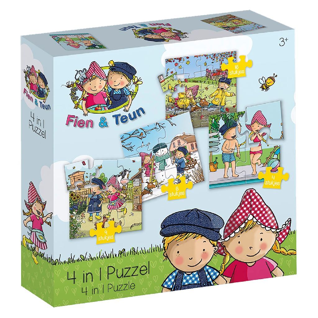 Fien and Teun 4-in-1 Puzzle 4-16 Pieces - Educational Puzzles for Kids