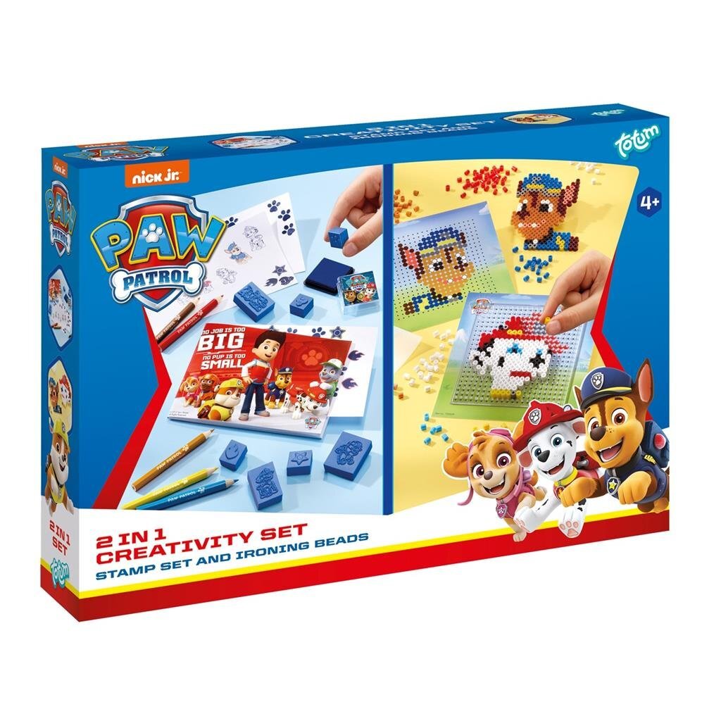 Paw Patrol 2-in-1 Creative Set with Fuse Beads, Stamps, Ink, Drawing Pad, Colored Pencils