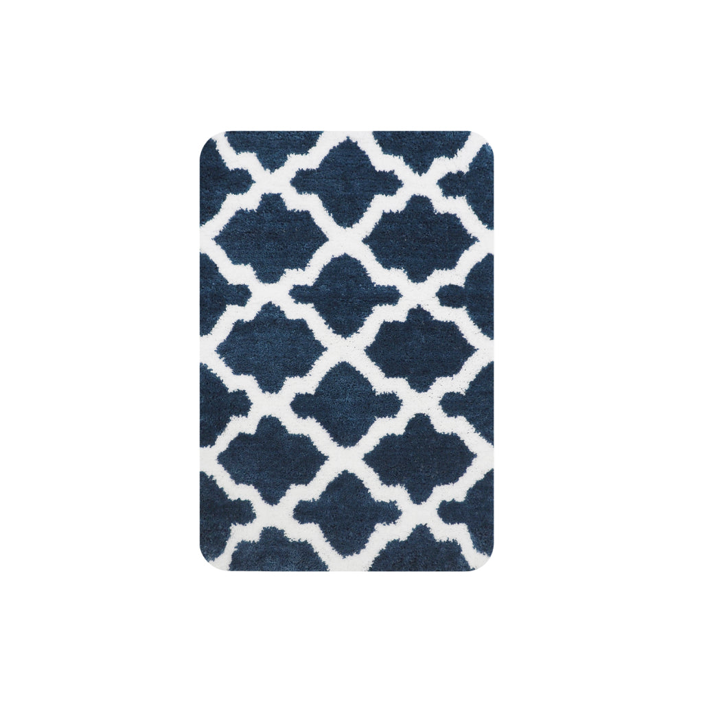 Dutch House Bath Mat Toulon 60x90 cm Dark Blue - Machine Washable