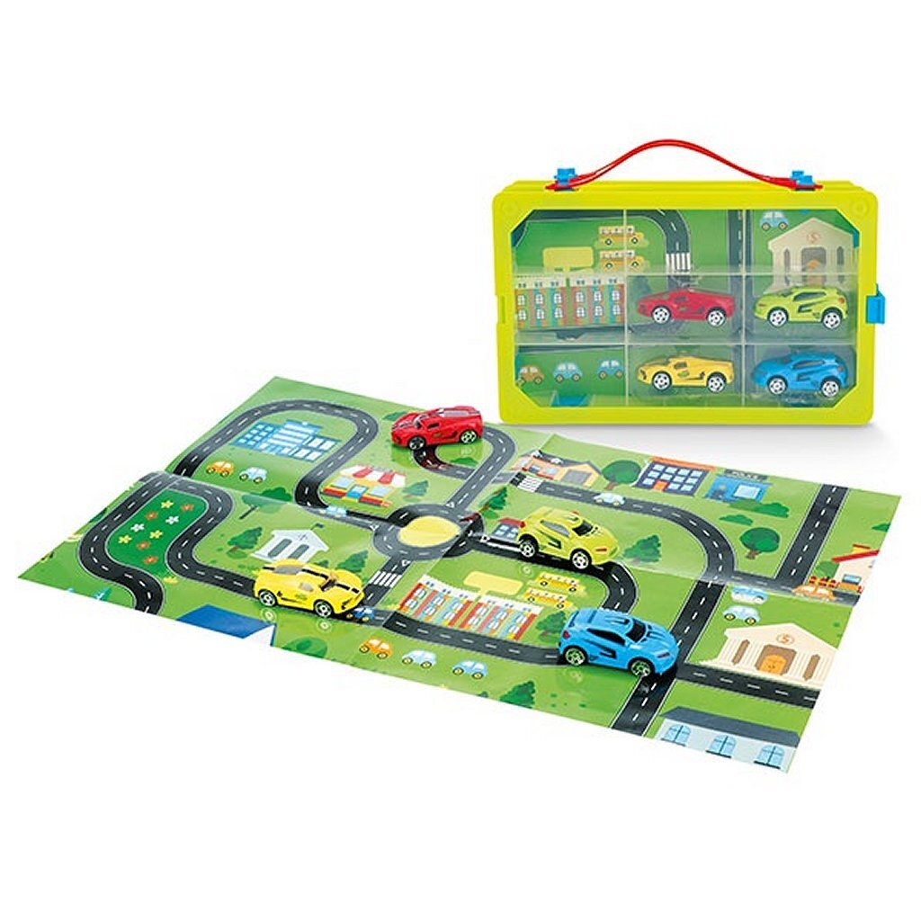 Turbo Racers Collector's Case with 4 Cars and Play Poster