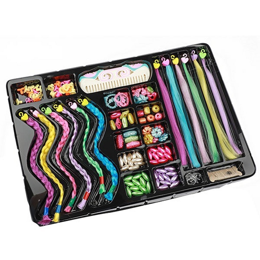 Toi-Toys Hair Set with Colourful Clips and Beads for Party Hairstyles