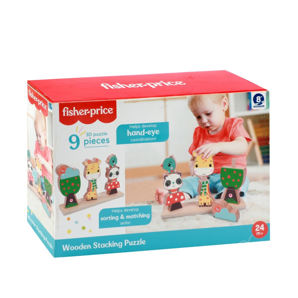 Fisher Price 3D Wooden Stacking Puzzle 9 Pieces