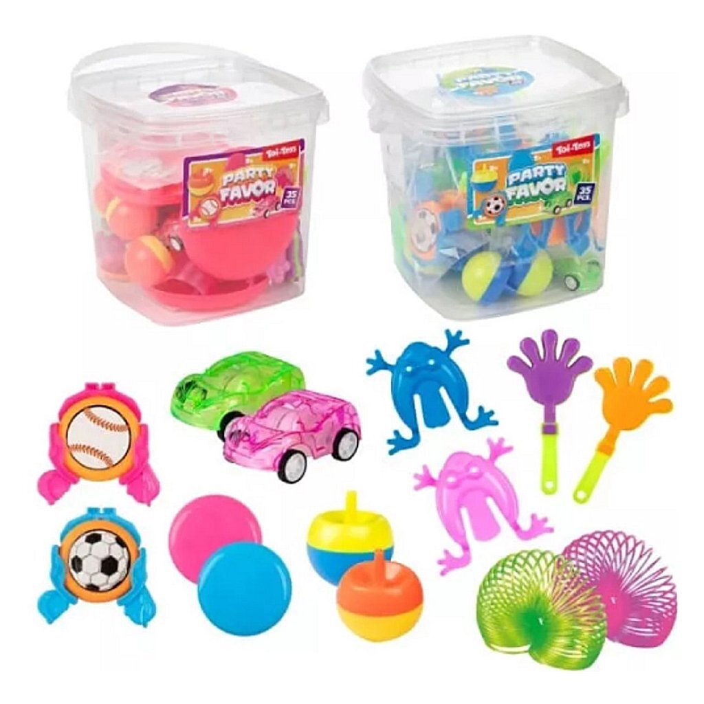 Toi-Toys Assorted Mini Toys Bucket 35 Pieces - Party Favors for Kids 35-piece