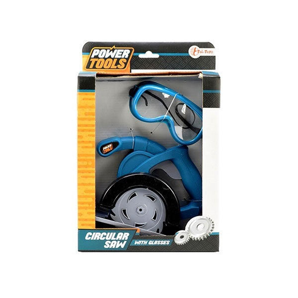 Power Tools Circular Saw with Safety Glasses - Toy Circular Saw for Kids - Ages 4+
