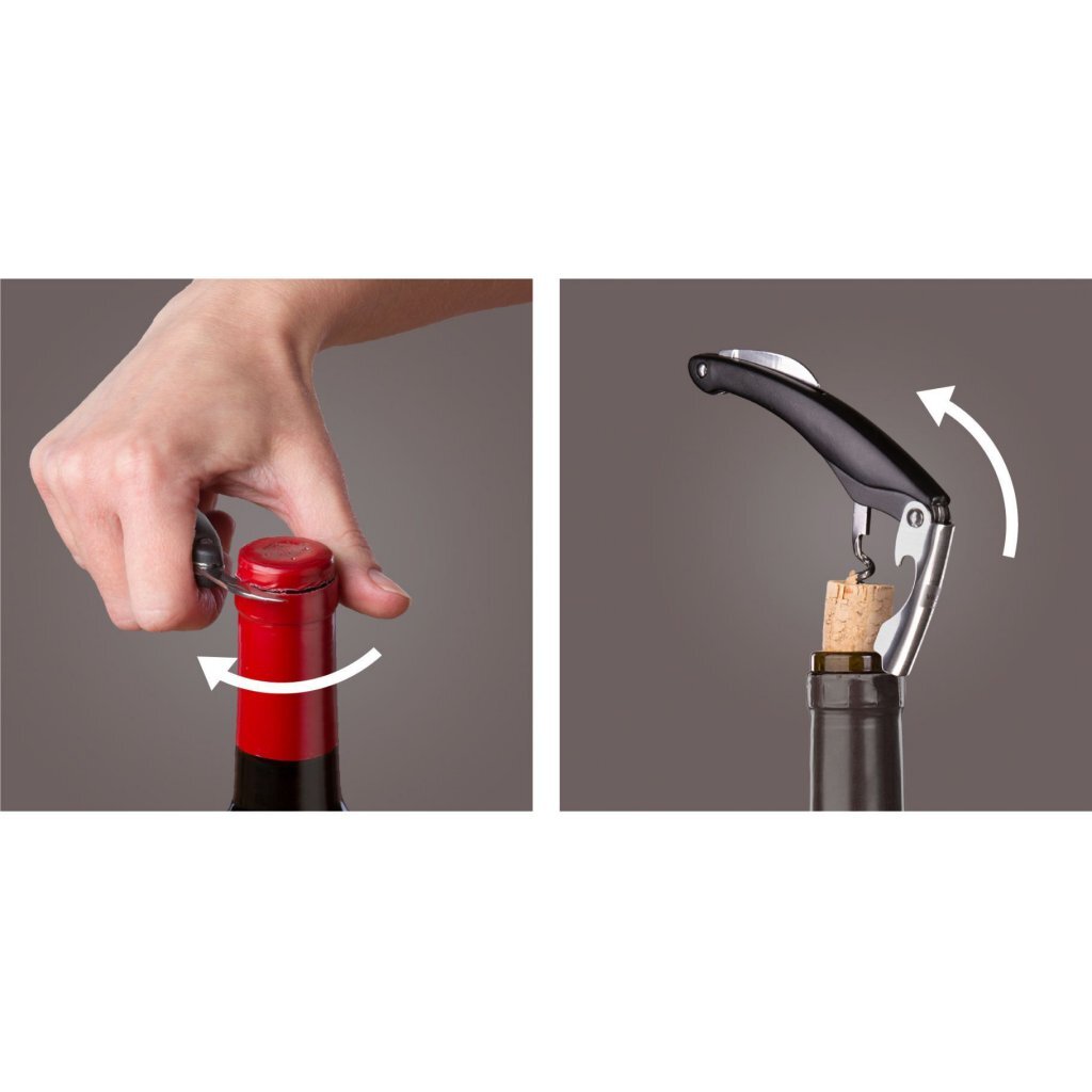 Vacuvin Waiters Corkscrew 3-in-1 Black/Silver